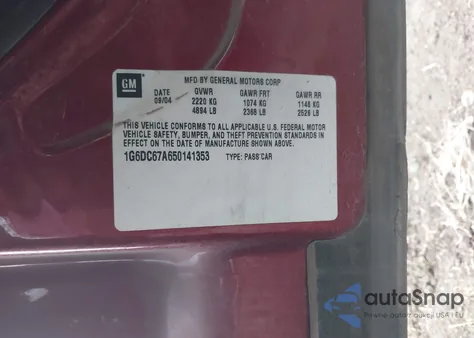 2005 Cadillac Sts V8 z USA, uszkodzony, nr VIN 1G6DC67A650141353